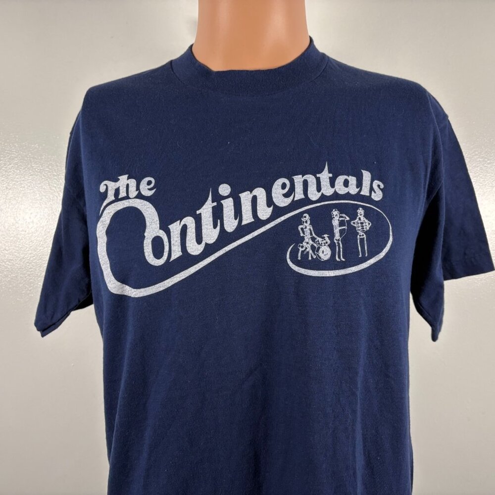 Vintage The Continentals Band T Shirt Mens Size XL Blue 70s 80s Made In USA